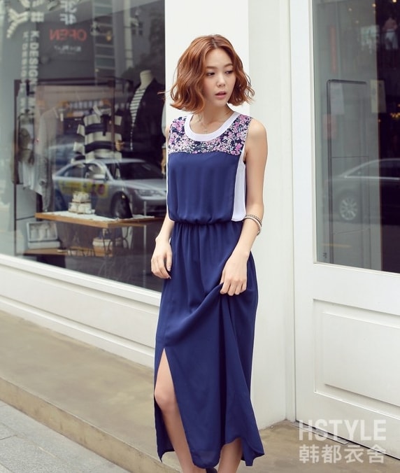 Long Dress DS3791 Blue