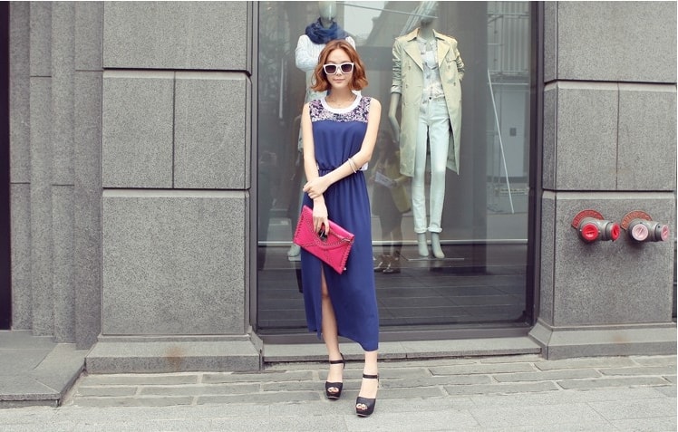 Long Dress DS3791 Blue