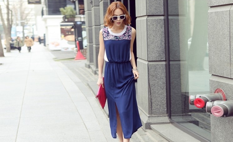 Long Dress DS3791 Blue