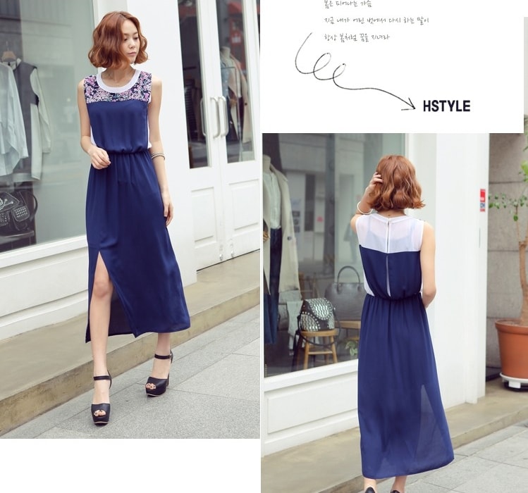 Long Dress DS3791 Blue