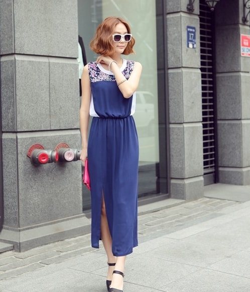 Long Dress DS3791 Blue