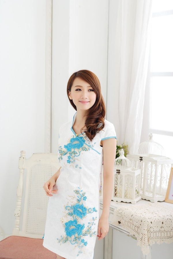 Cheongsam Dress DS3815 Sky Blue