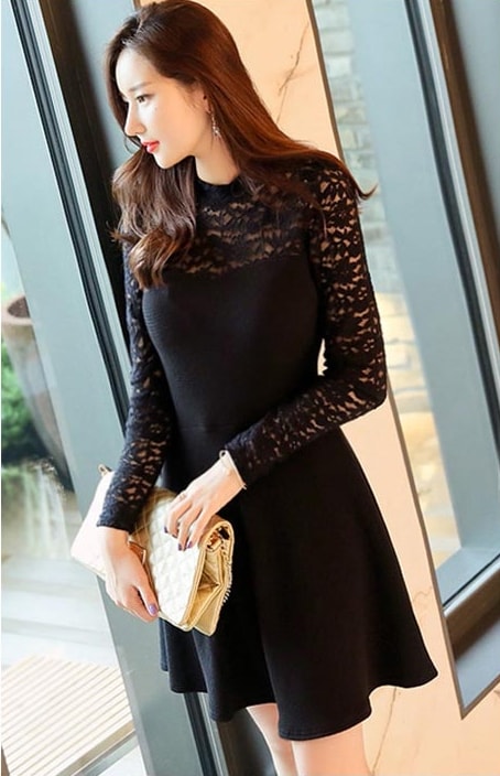 Lace Dress DS3824 Black