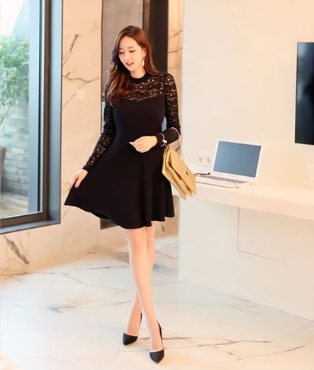 Lace Dress DS3824 Black