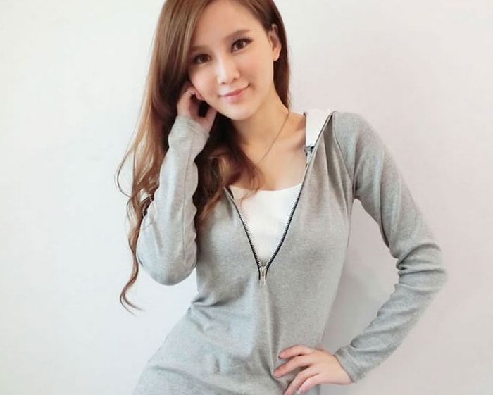 Hoodie Dress DS3827 Gray