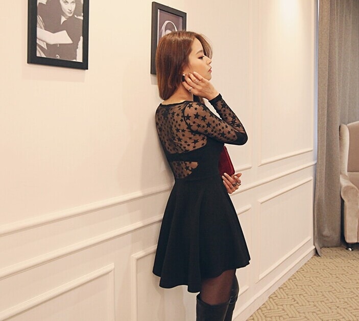 Lace Dress DS3831 Black