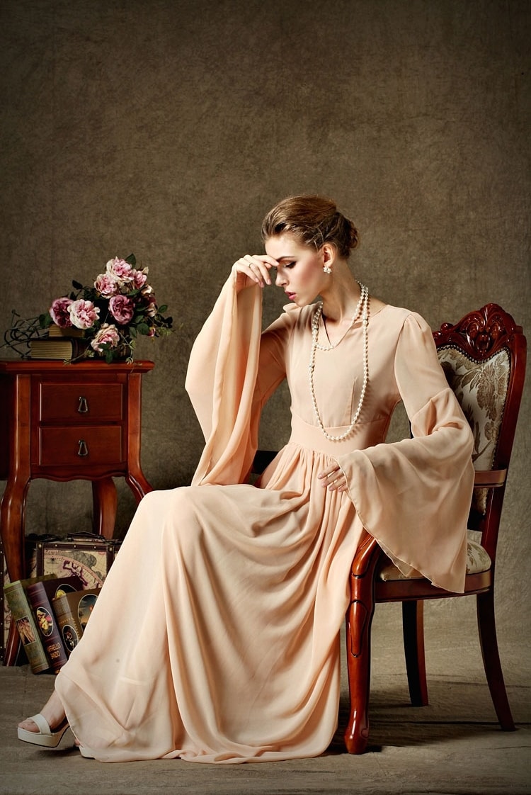 Long Dress DS3837 Beige