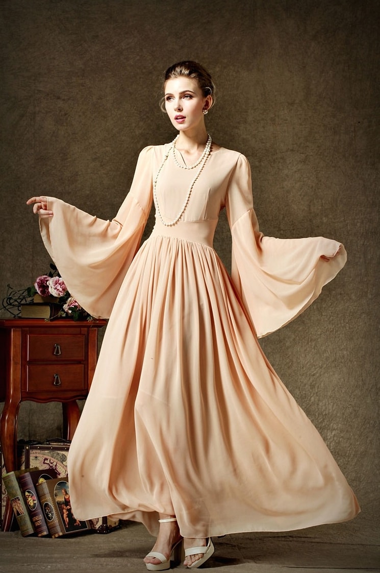 Long Dress DS3837 Beige