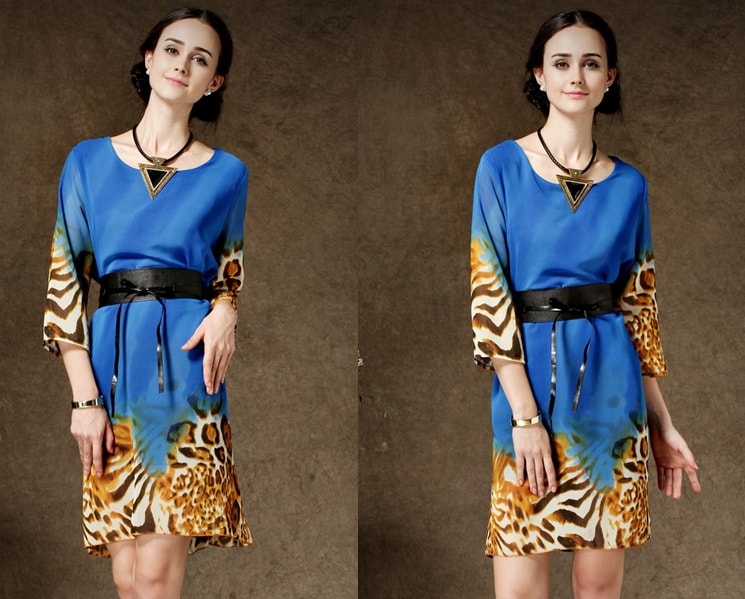 Chiffon Dress DS3838 Blue