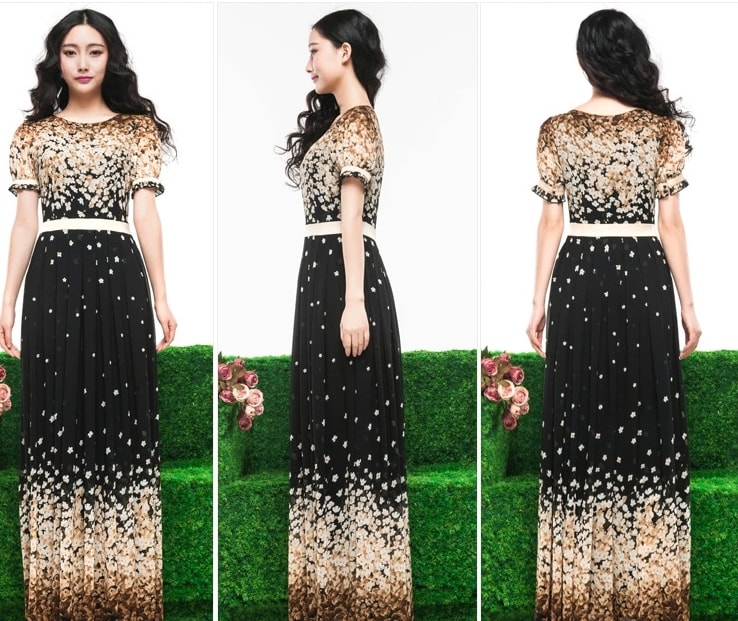 Chiffon Long Dress DS3839 Black