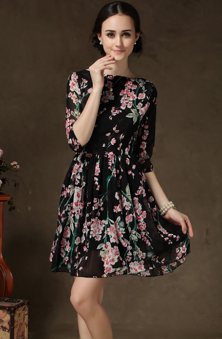 Chiffon Dress DS3844 Black