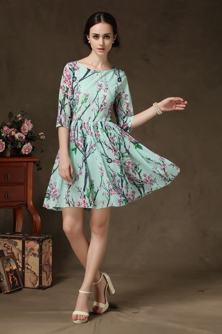 Chiffon Dress DS3845 Green