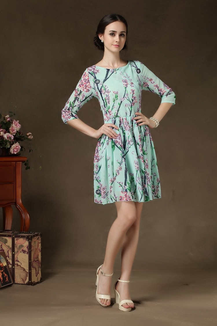 Chiffon Dress DS3845 Green