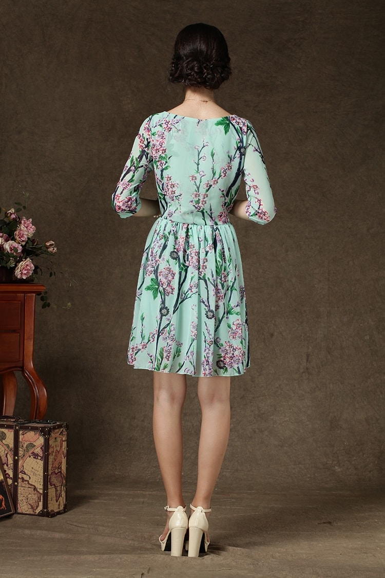 Chiffon Dress DS3845 Green