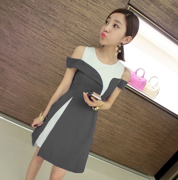 Dress DS3849 Gray