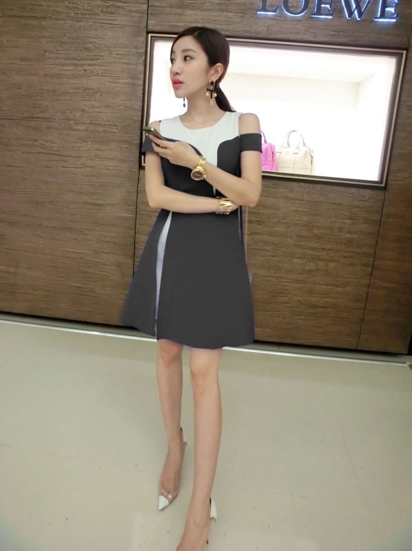 Dress DS3849 Gray