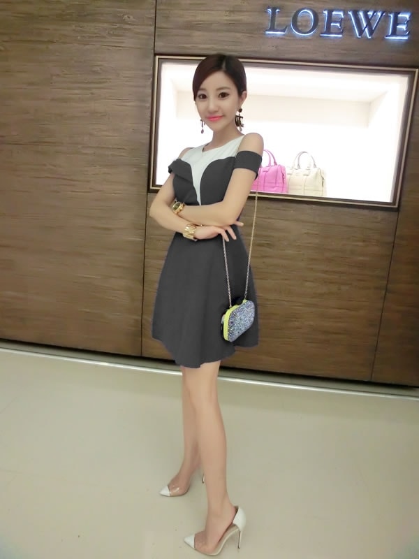 Dress DS3849 Gray