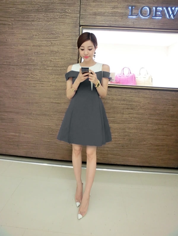 Dress DS3849 Gray