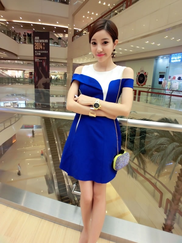 Dress DS3850 Blue