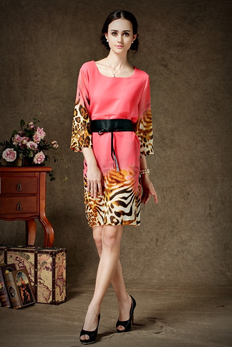 Chiffon Dress DS3851 Pink