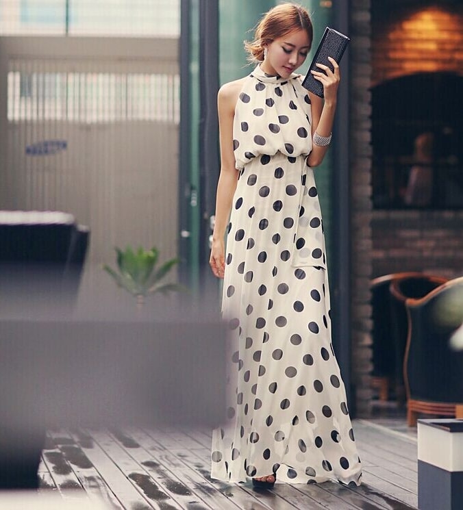 Chiffon Long Dress DS3855 White