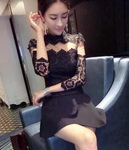 Lace Dress DS3878 Black