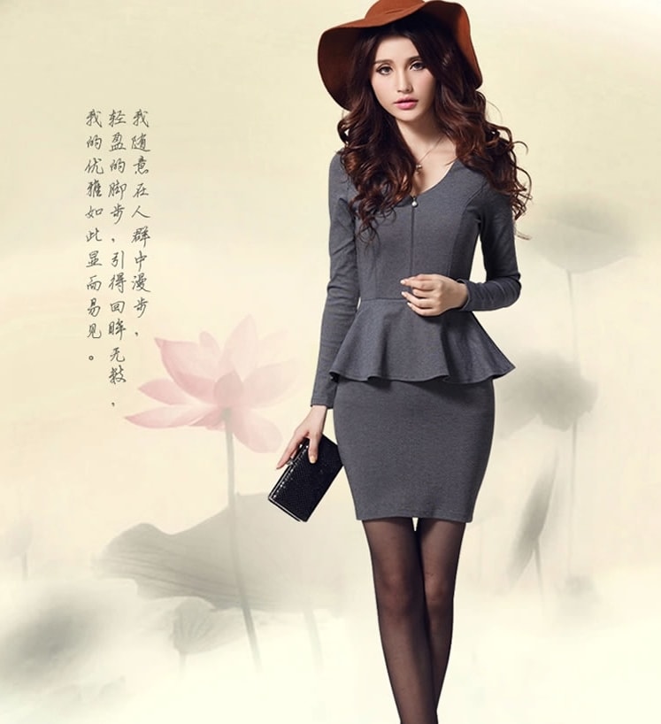 Dress DS3889 Gray