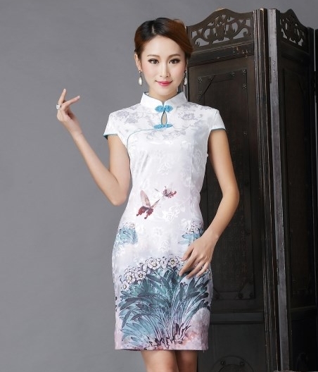 Cheongsam Dress DS3893 Cyan Blue