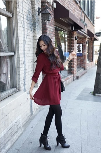 Dress DS3907 Burgundy