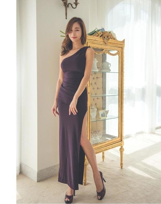 Silk Long Dress DS3919 Purple