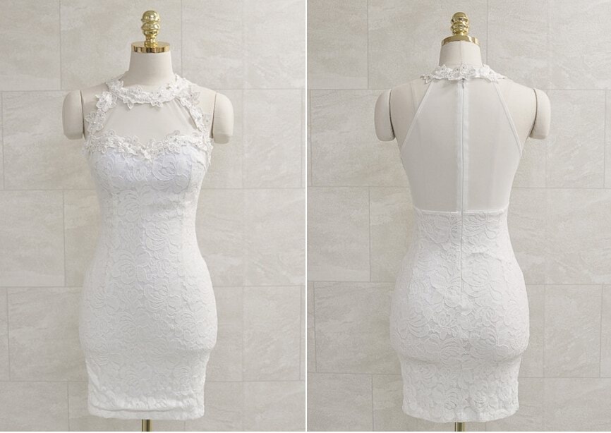 Lace Dress DS3929 White