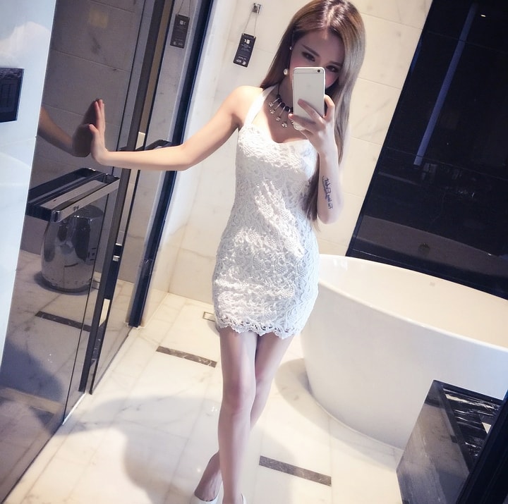 Lace Dress DS3940 White