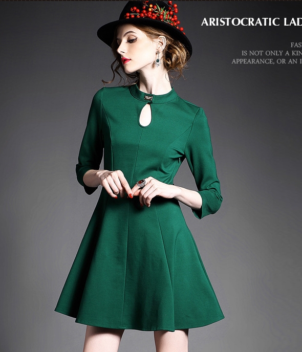 Lycra Dress DS3945 Green