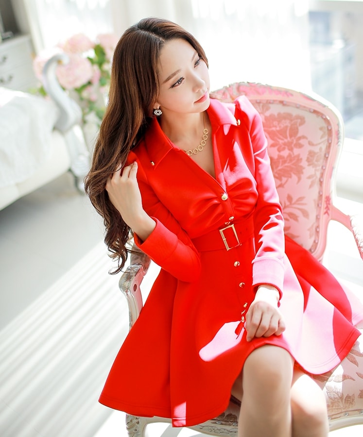 Lycra Dress DS3959 Red