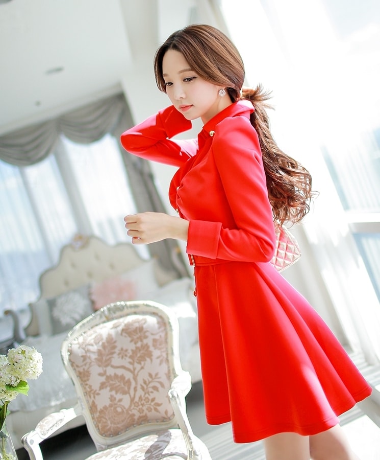 Lycra Dress DS3959 Red