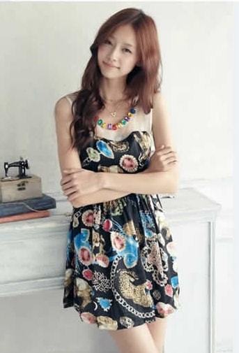 Satin Dress DS3962 Black