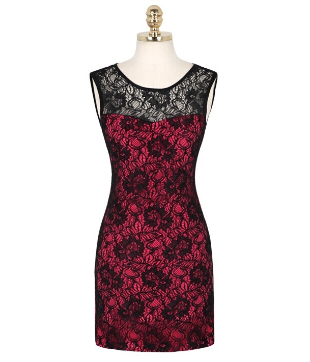 Lace Dress DS3965 Rose Red