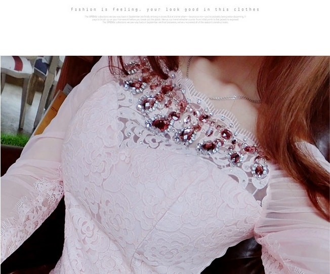 Lace Dress DS3969 Pink