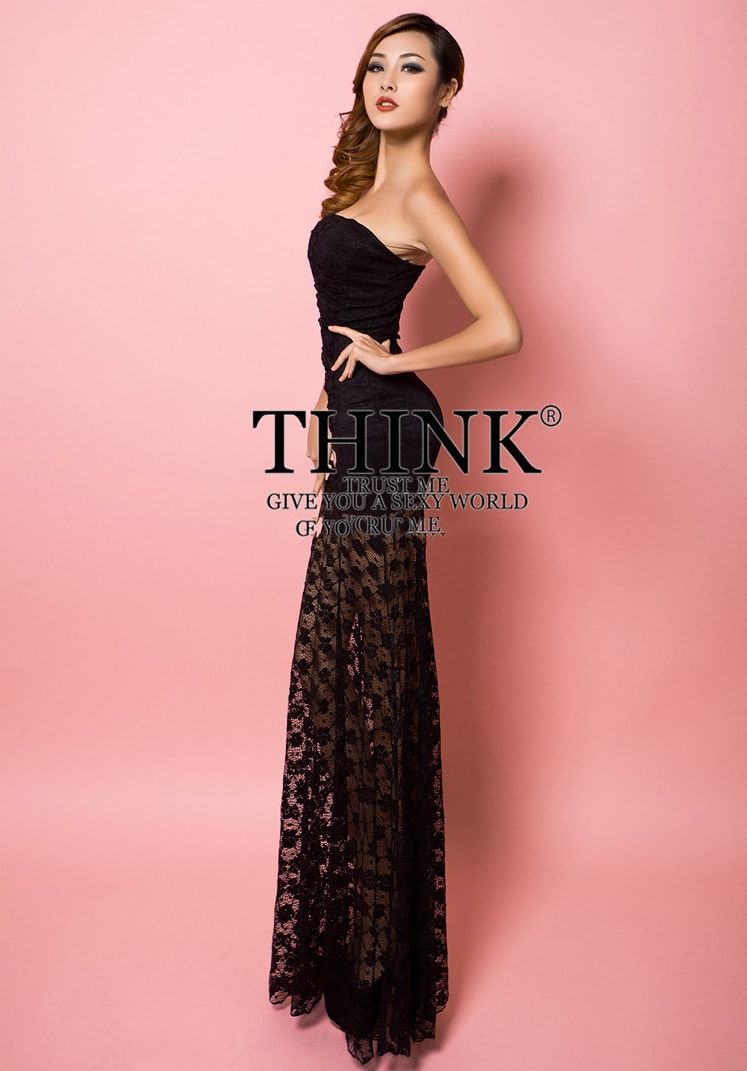 Lace Long Dress DS3983 Black