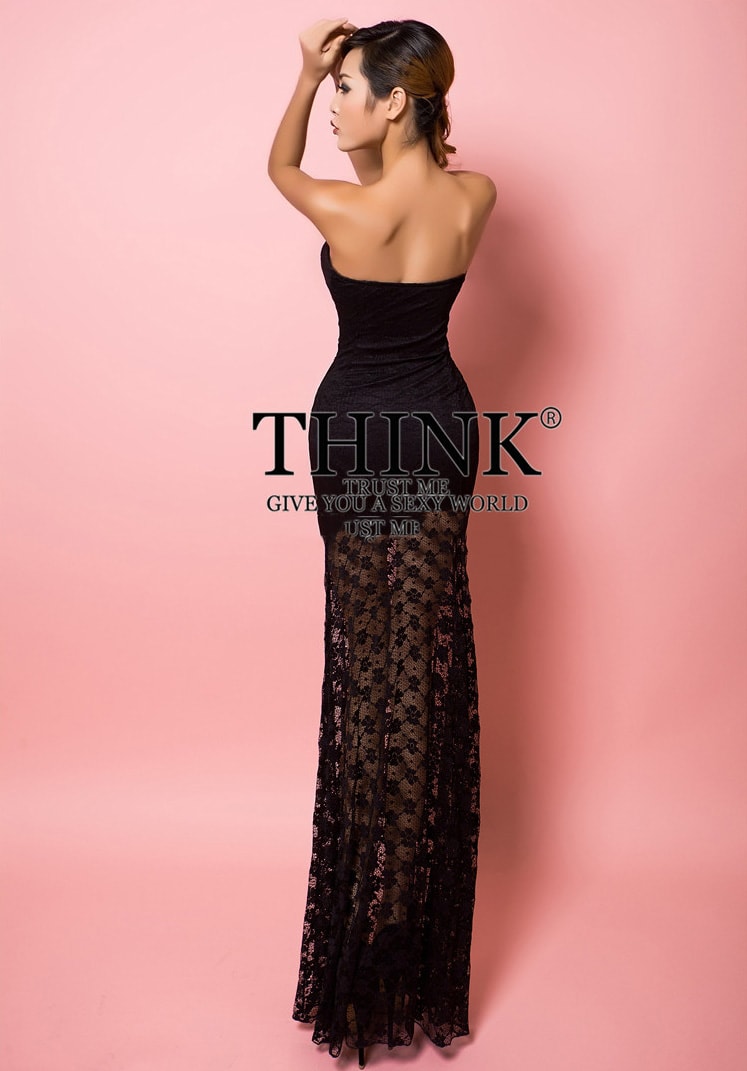 Lace Long Dress DS3983 Black