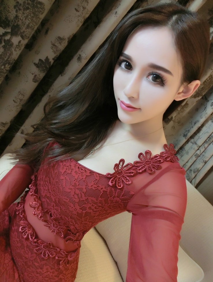 Lace Dress DS3988 Red Wine