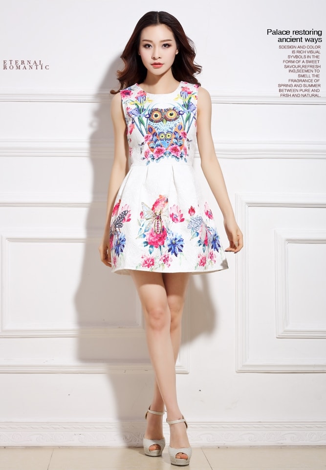 Jacquard Dress DS3993 White