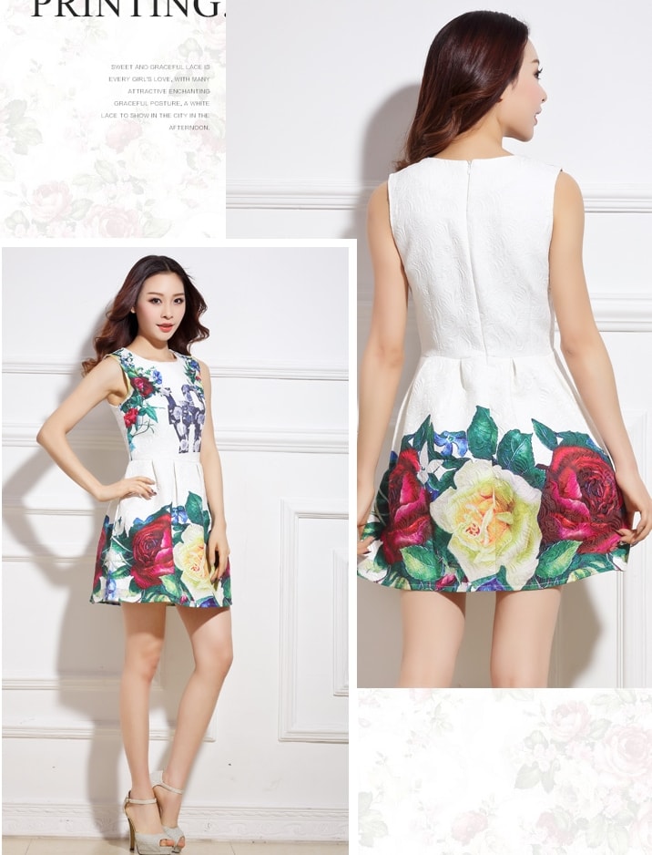 Jacquard Dress DS3994 White