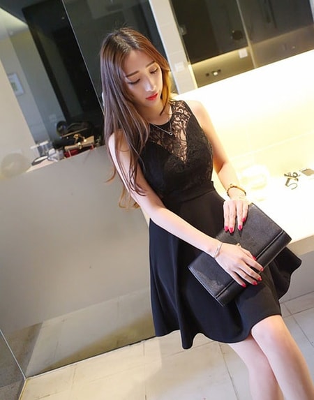 Elegant Lace Dress DS4033 Black