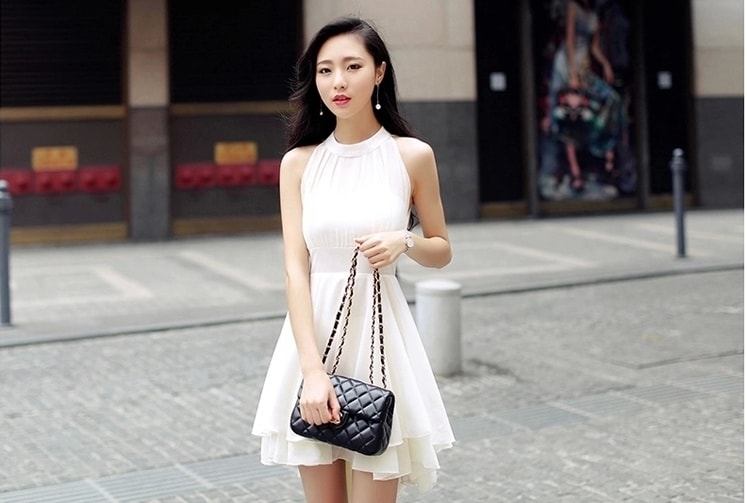 Chiffon Dress Import DS4039 White