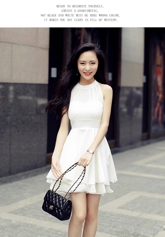 Chiffon Dress Import DS4039 White