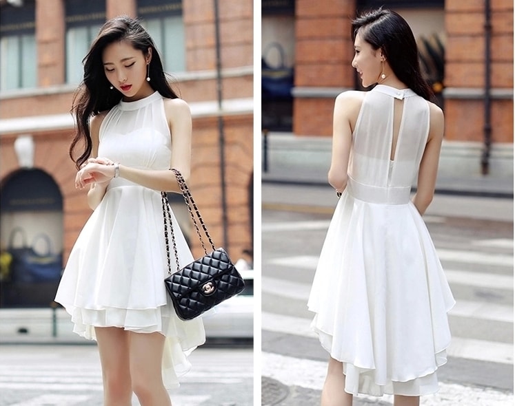 Chiffon Dress Import DS4039 White