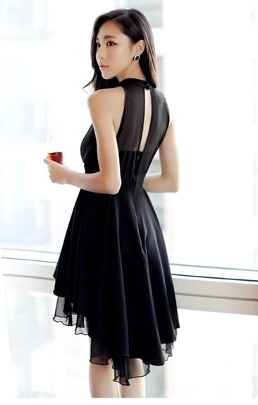 Chiffon Dress Import DS4044 Black