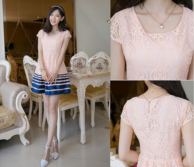 Lace Dress DS4046 Salem Pink