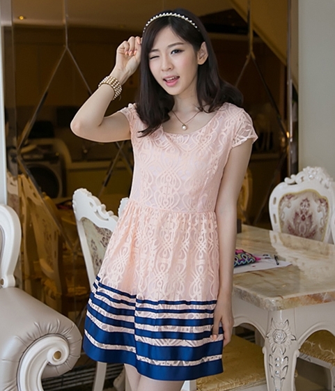 Lace Dress DS4046 Salem Pink